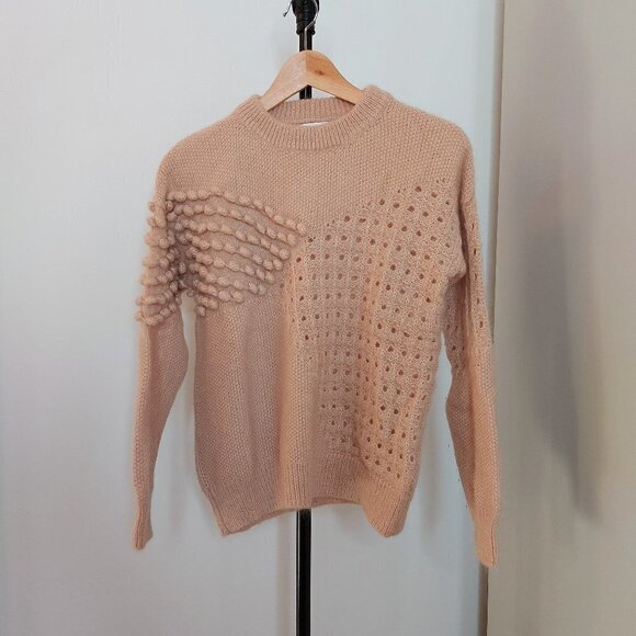 Intropia Textured Sweater in Nude - Mohair / Wool Blend with Bobbles - Picture 2 of 10